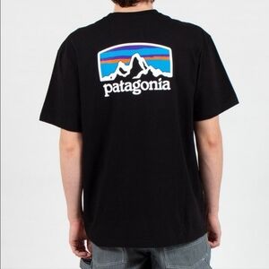 Patagonia Fitz Roy Horizons Black Graphic Responsibili-Tee Shirt Outdoor M